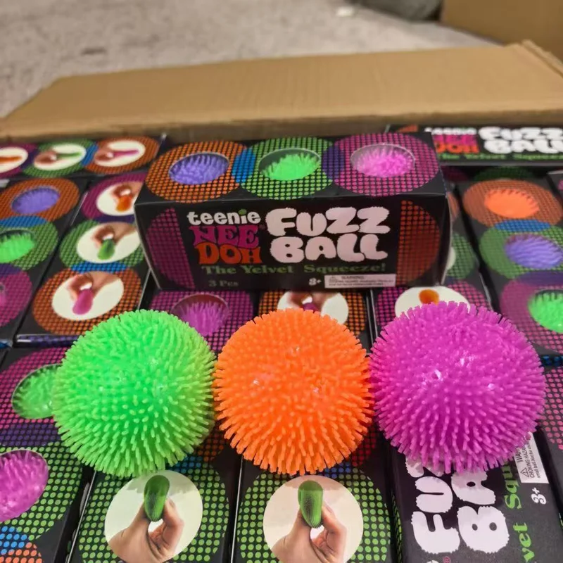 3-in-1 Triple Linked Tactile Furry Stress Ball Cluster