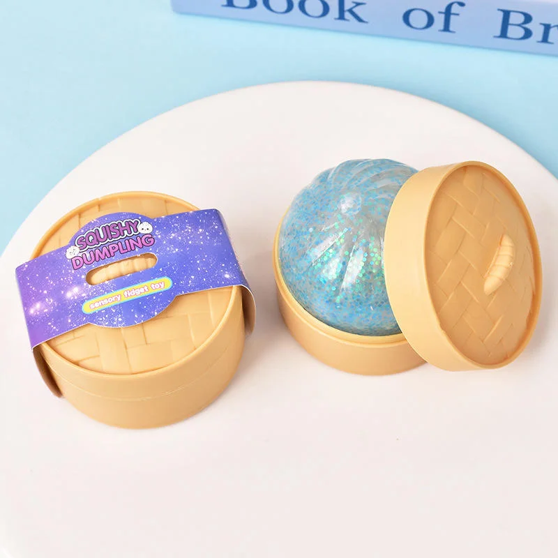 Mini Dumpling Stress Balls with Mini Bamboo Food Steamer