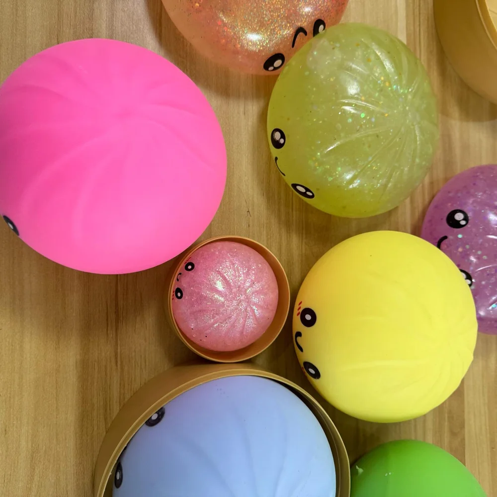 Smiling Face Baozi Steamed Bun Dough Squeeze Anti-Stress Ball