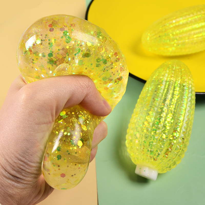 Influencer-style Viral Rubber Maltose Corn Squishy Stress-relief Toy; Maltose-filled Slow-rebound Toywholesale Available