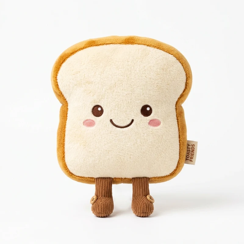 Amuseable Golden Toasted Bread Slice Kawaii Plush
