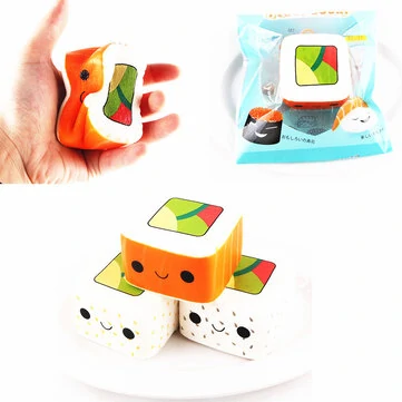 Sanqi Elan® Squishy Simulated square sushi slow rebound toys 6 3.6CM Original Packaging Decor Toy