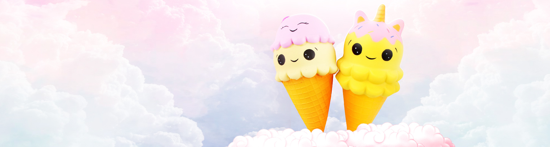 Sanqi Elan® Squishy Ice Cream Cone Jumbo 22cm Slow Rising With Packaging Collection Gift Soft Toy