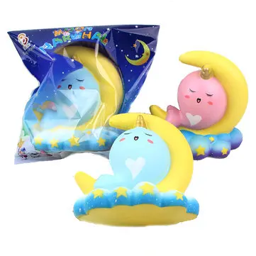 Sanqi Elan® 16CM Animal Squishy Unicorn Moonlight Whale Slow Rebound With Packaging Gift Collection